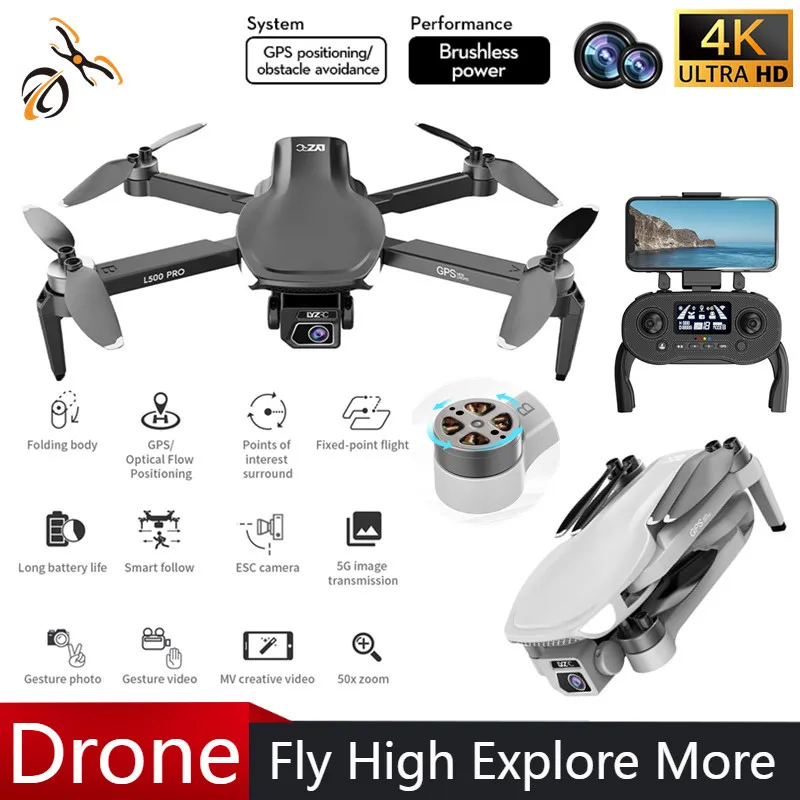 NEW L500 PRO Mini Dron GPS Profesional 4K HD Dual Camera 5G WIFI FPV RC Quadcopter 1.2KM VS L900 PRO SE Helicopter Drones Toys