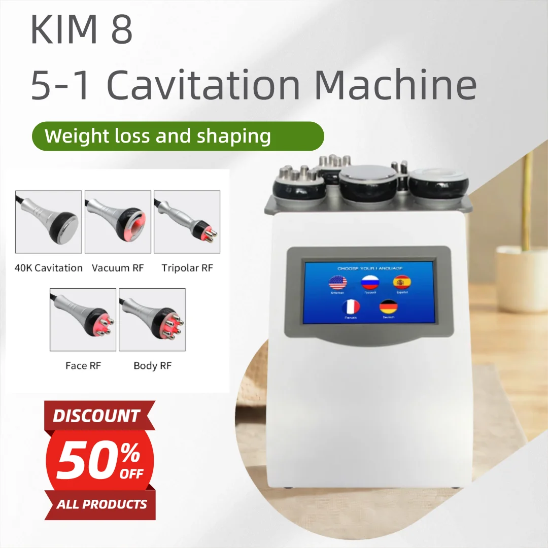 5/6 in 1 40K Professional KIM 8 Vacuum Weight Loss and Slimming Device Skin Lift Tightening Lipo Ultrasonic Beautiful Equipment