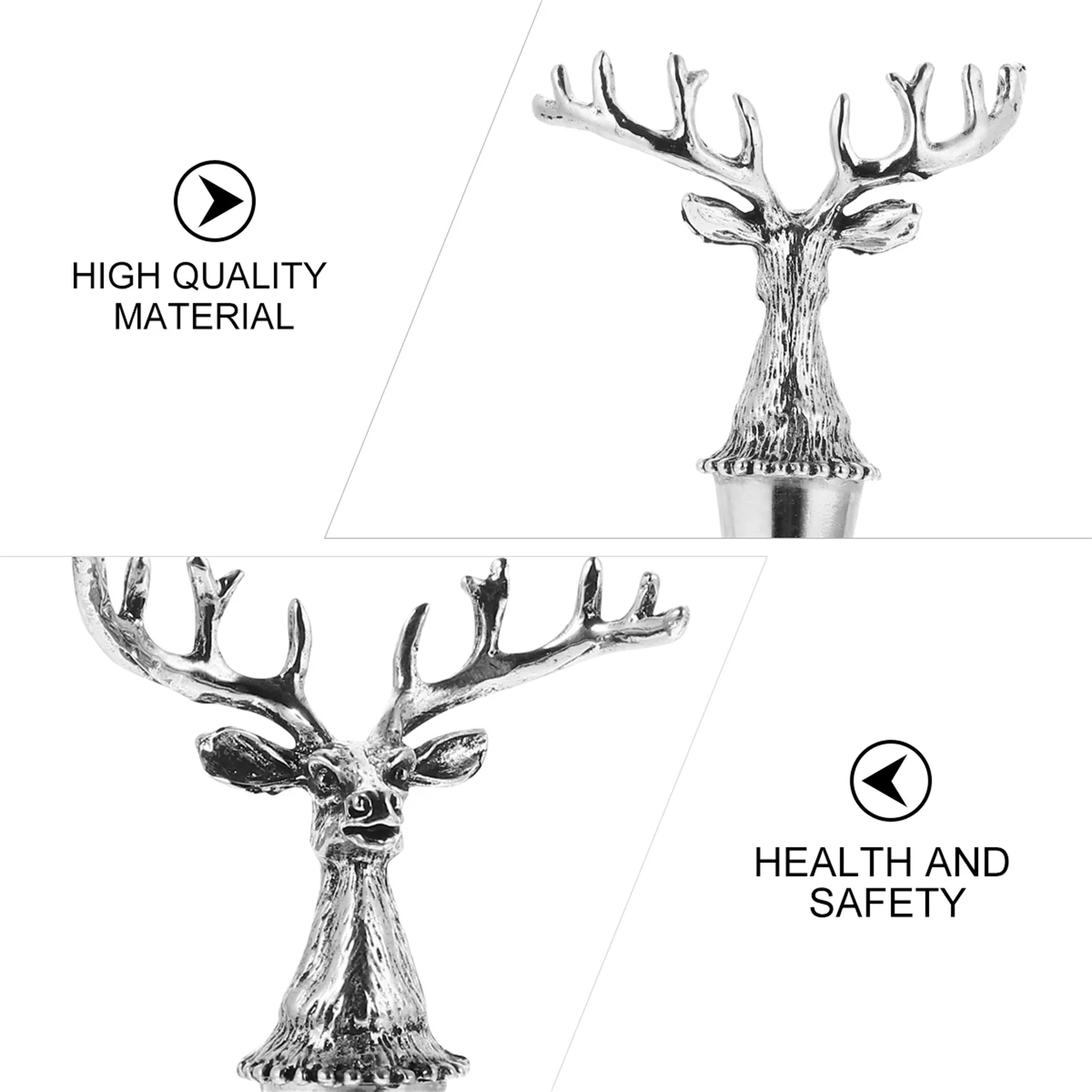 Deer Head Bottle Stopper Christmas Beverage Alloy Vintage