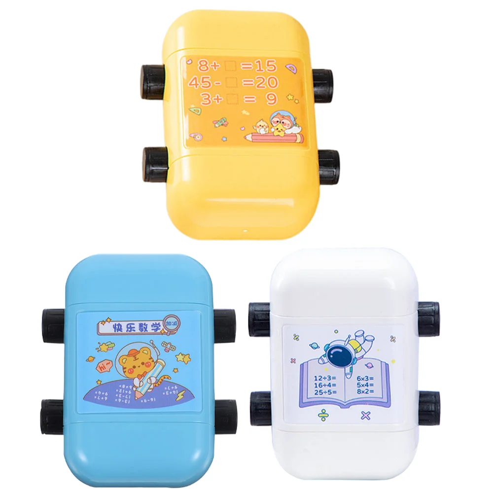 3 Pcs Addition Subtraction Math Training Roller Stamp Intelligent Kids Digital Teaching Plastic Questions Maker Student Child