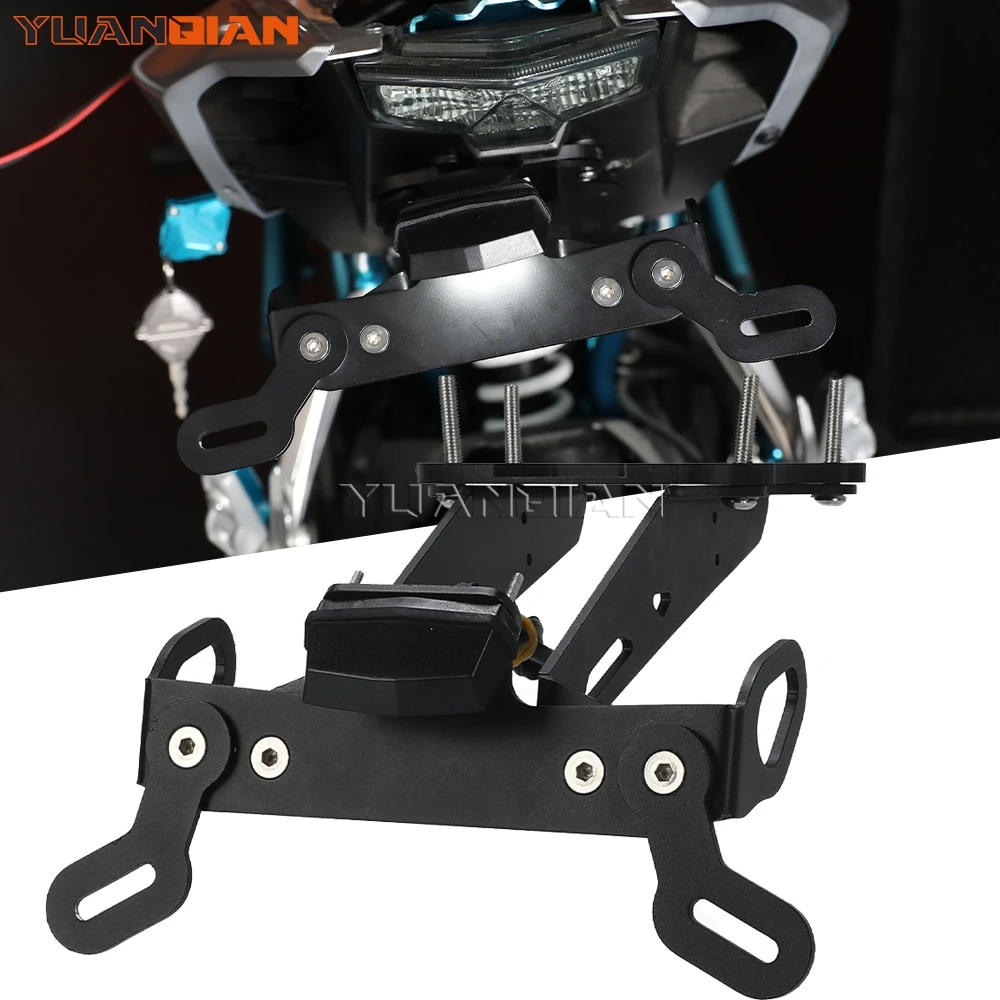 For Yamaha MT-09 MT09 MT 09 SP 2021-2024 Rear Fender Registration Bracket License Plate Holder Frame Tail Tidy with LED light