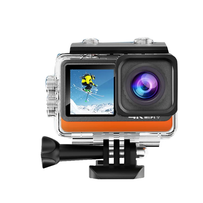 

SUNRI-Ultra HD 4K 30FPS 16MP Wifi Action Camera Dual Screen 2.0 IPS LCD 170° Wide Angle 30M Waterproof Sport Helmet Video Cam Du