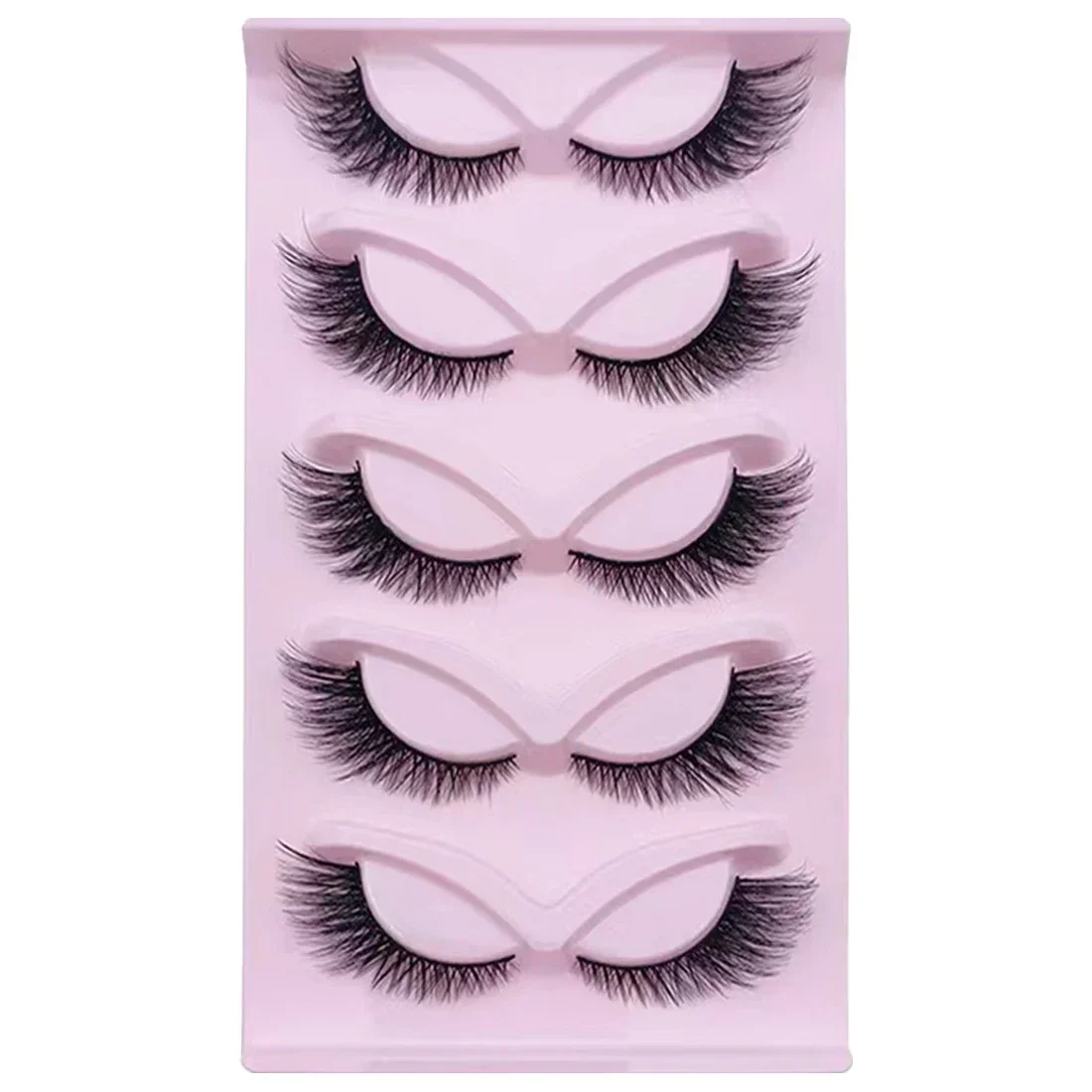 5 Pairs Cat Eye Lashes Long Lashes Cat Eye Look Wispy Lashes Eye End Elongated Strip Thick False Eyelashes