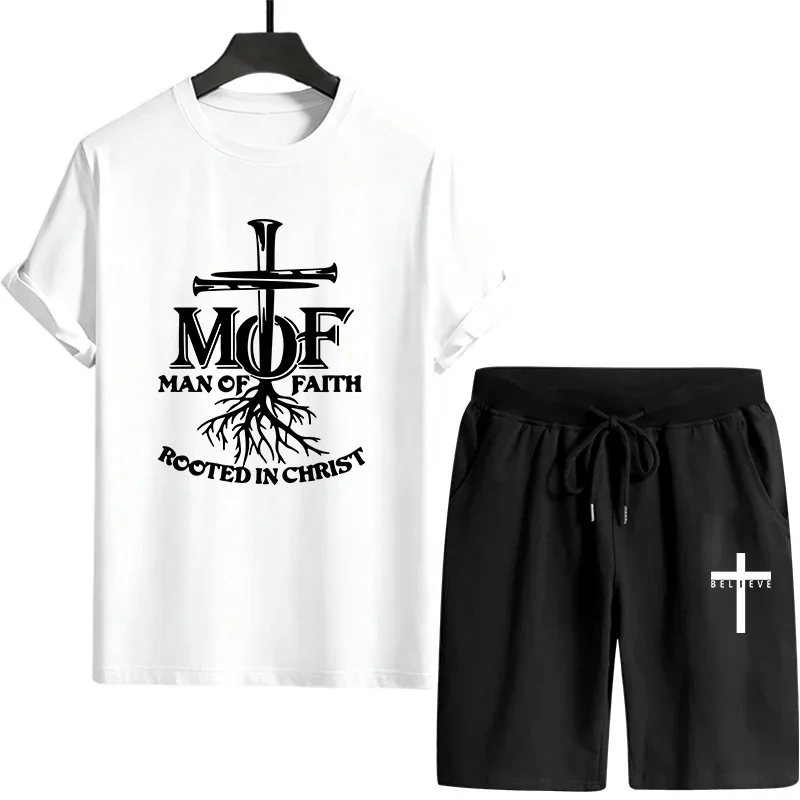 

Мужской спортивный костюм «Иисус Христос»: быстросохнущая футболка и шорты для тренировок в спортзале, легкий и удобный комплект