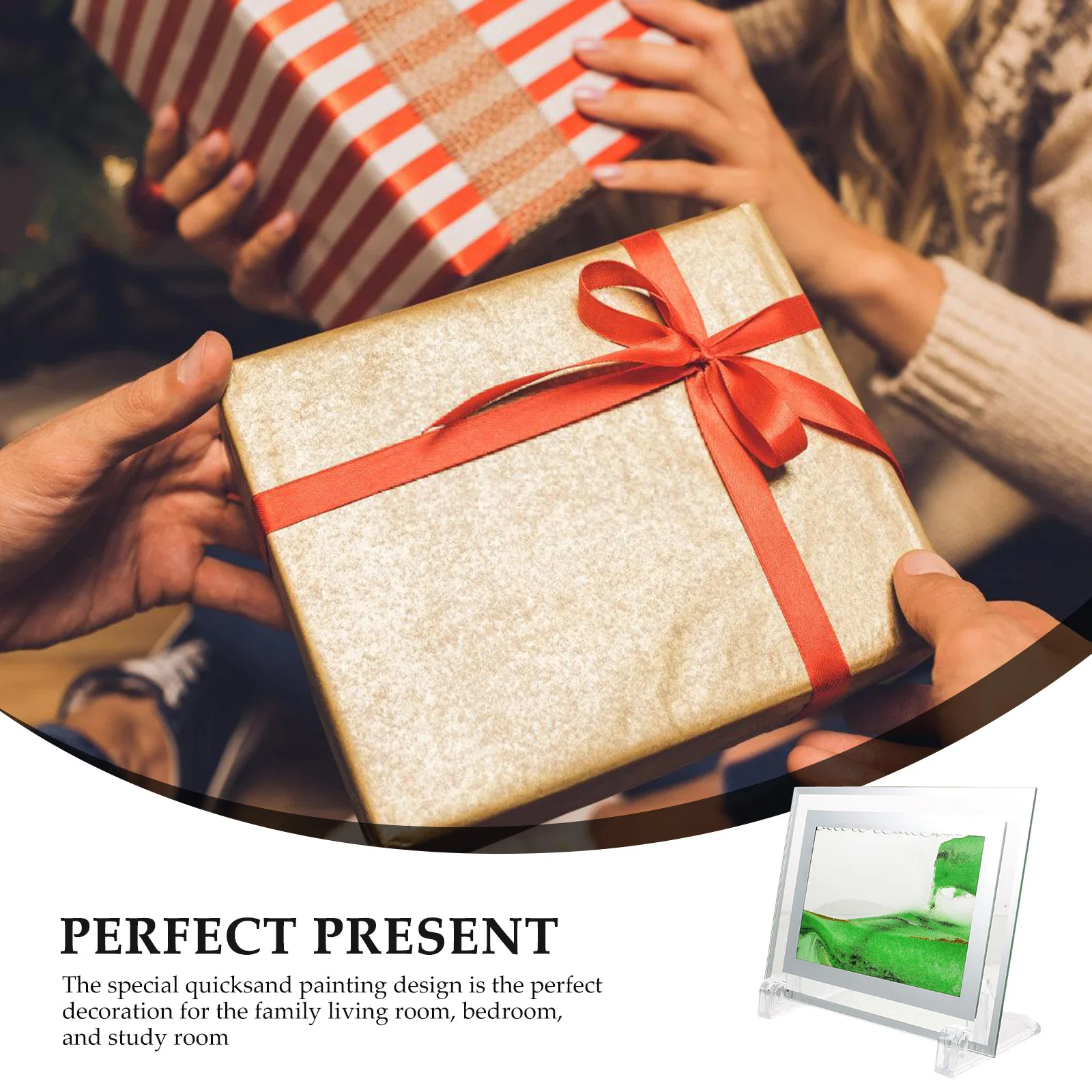 تتحرك الرمال صورة فنية ثلاثية الأبعاد الرمال المتحركة اللوحة ديكور المنزل سطح المكتب زخرفة الهدوء الاسترخاء المشهد الرمال اللوحة الرمال المتحركة #1