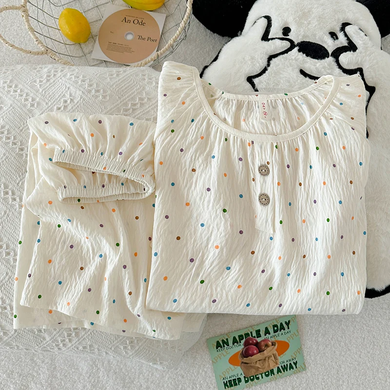 2 قطعة بيجامة مطبوعة على الموضة للنساء الصيف الجولة الرقبة قصيرة الأكمام السراويل الحلو لطيف ملابس خاصة الراحة المتسكعون 2025 جديد #4