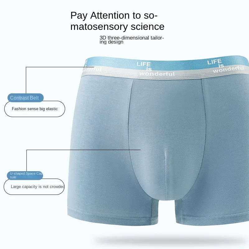 3PCS Asian Size Comfortable Panties Men Fashion Underwear Male Boxer Shorts Cotton Men's Boxer Briefs Man Breathbale Underpants