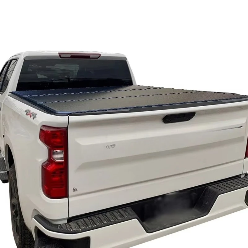 

Truck Bed Retractable Lid Roller Tri-folding Hand Manual Pick up Tonneau Cover for Silverado 5.8FT
