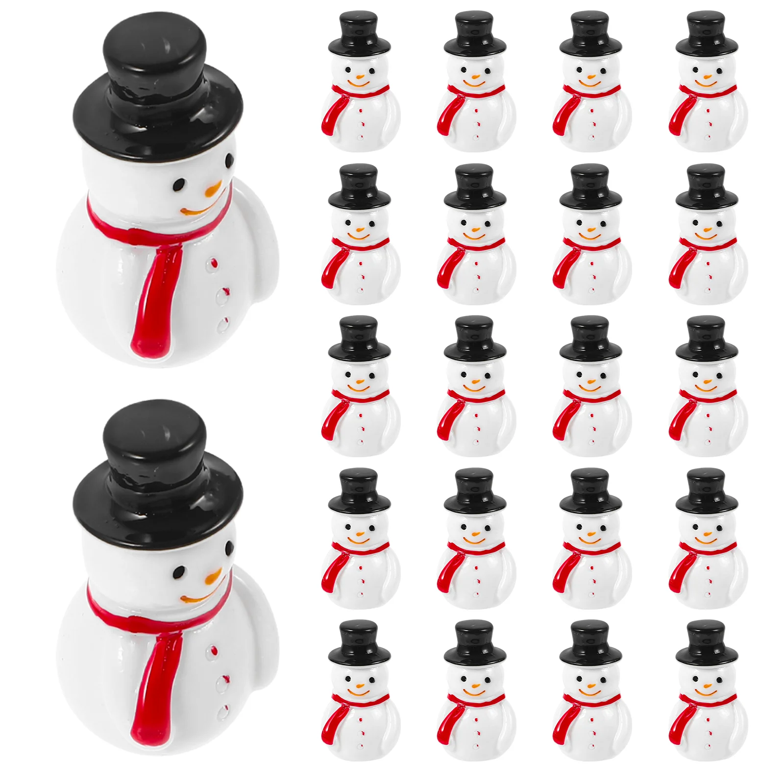 

20 Pcs Mini Snowman Christmas Miniature Resin Toy Charm Child Indoor Decorations