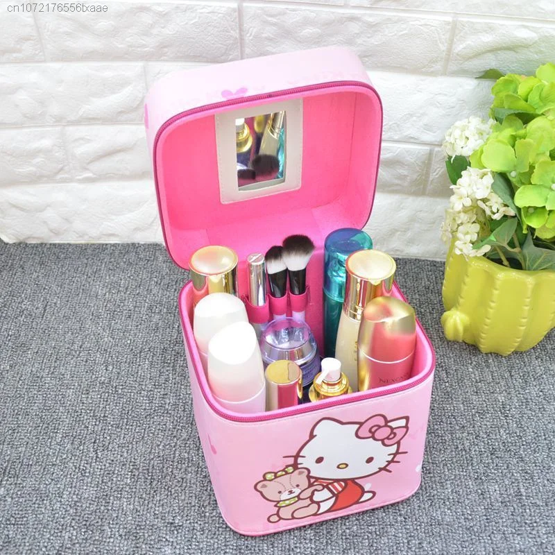 Sanrio Bag Cartoon Hello Kitty Portable Makeup Storage Bag Y2k Women Korean Trendy Home Room Travel Packaging Accessories Boxes