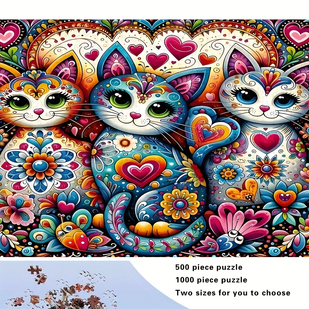 500/1000 قطعة لغز للكبار، جودة عالية، لعبة عائلية ممتعة ومريحة، مثالية لأعياد الميلاد وعيد الميلاد والهالوين والهدايا، الأفضل