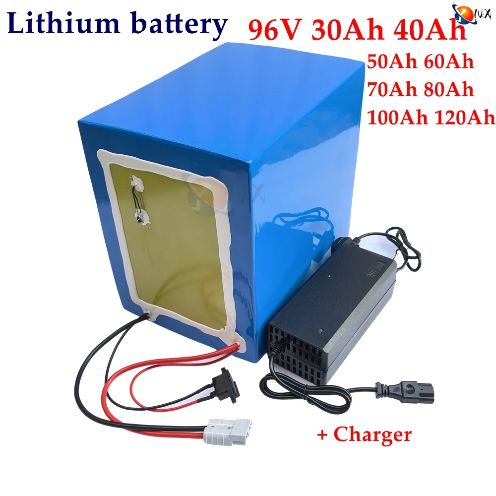 

YNX 96v 60ah 80Ah 100Ah 30Ah 40Ah lithium ion battery li ion 26S BMS for 5000w motor robot scooter motorcycle AGV + 10A Charger