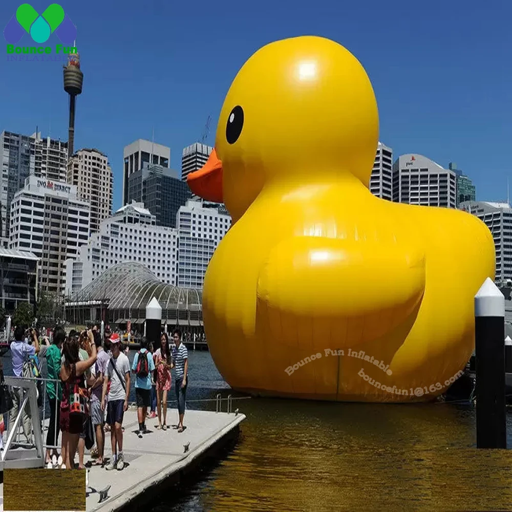 Pato amarillo inflable gigante usado en agua, juguete de dibujos animados de goma fija flotante grande, de alta calidad, 3m, para promoción