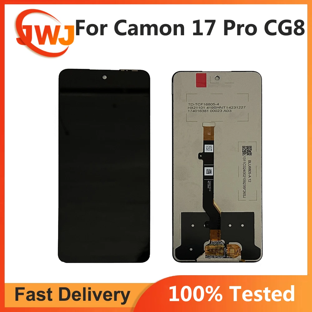 Tested LCD 6.8'' For Tecno Camon 17 Pro 17Pro CG8 CG8h LCD Display Touch Screen Digiziter Assembly For Tecno Camon17Pro CG8 LCD