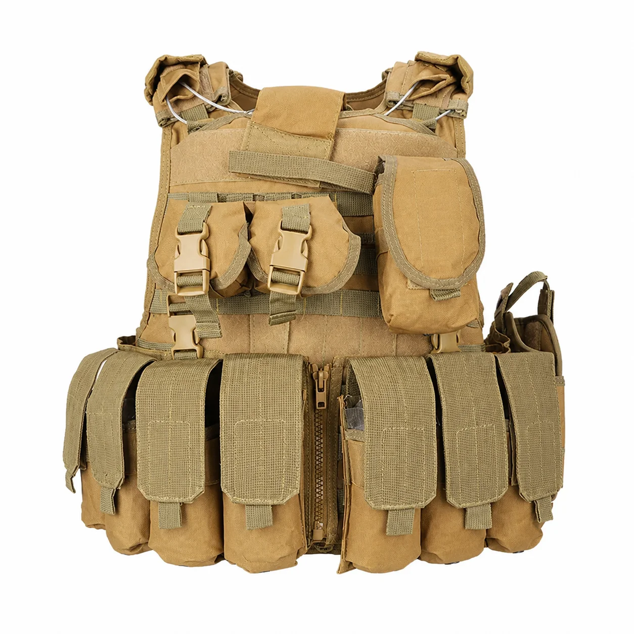 Coyote Plate Carrier Multi-Function Safety Duty Tactical Vest With Quick Release For Hunting & Training Made Of Durable Nylon