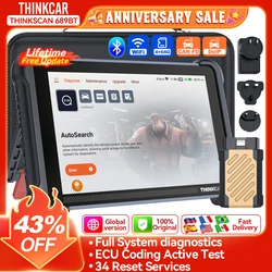 THINKCAR THINKSCAN 689BT CANFD DOIP OBD2 Diagnostic Tool 34 Reset Car Scanner Full System ECU Coding Bi-Directional Control Scan