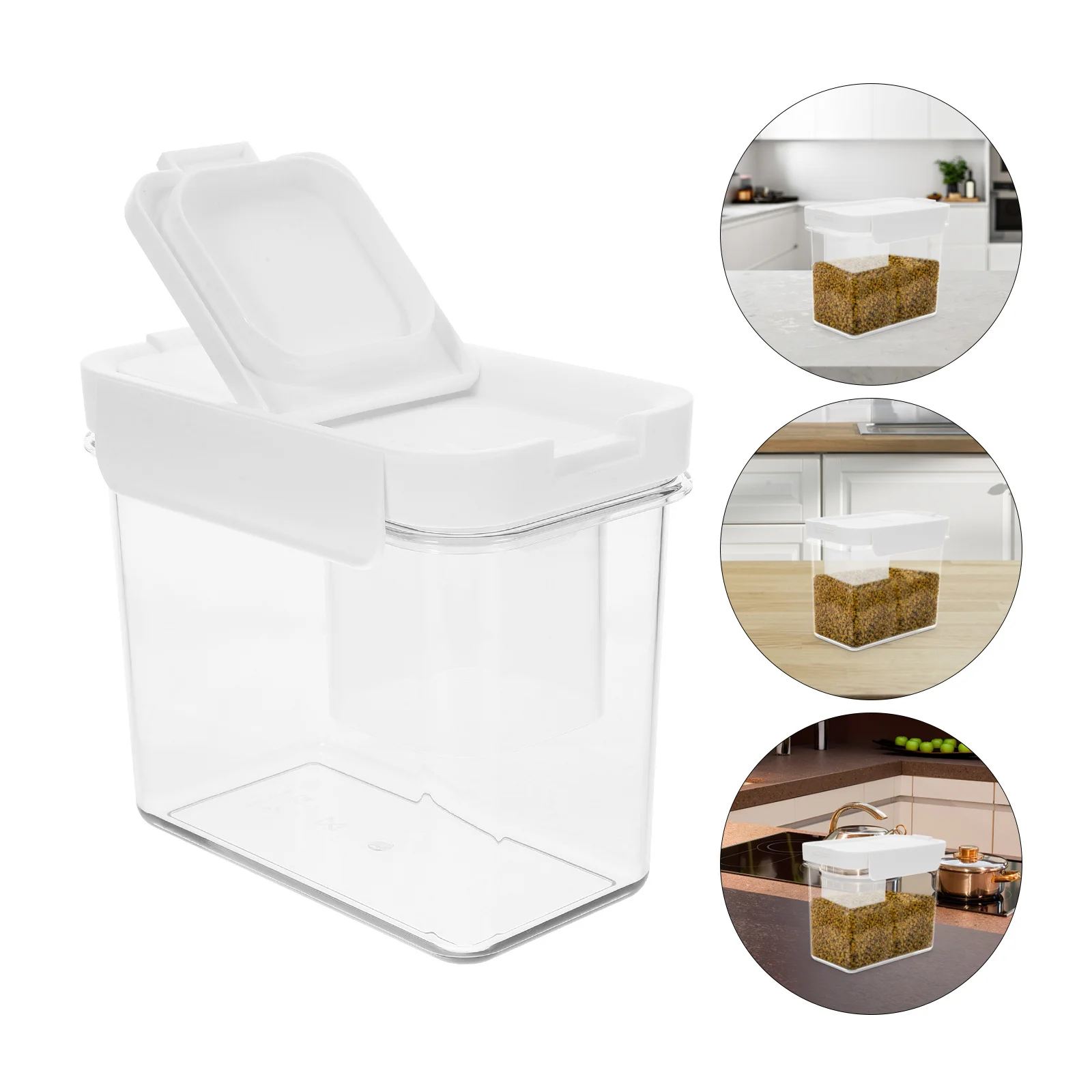 

Airtight Sealed Food Storage Jar Plastic Kitchen Wide Mouth Canister for Grain Coffee Tea Sugar Storage