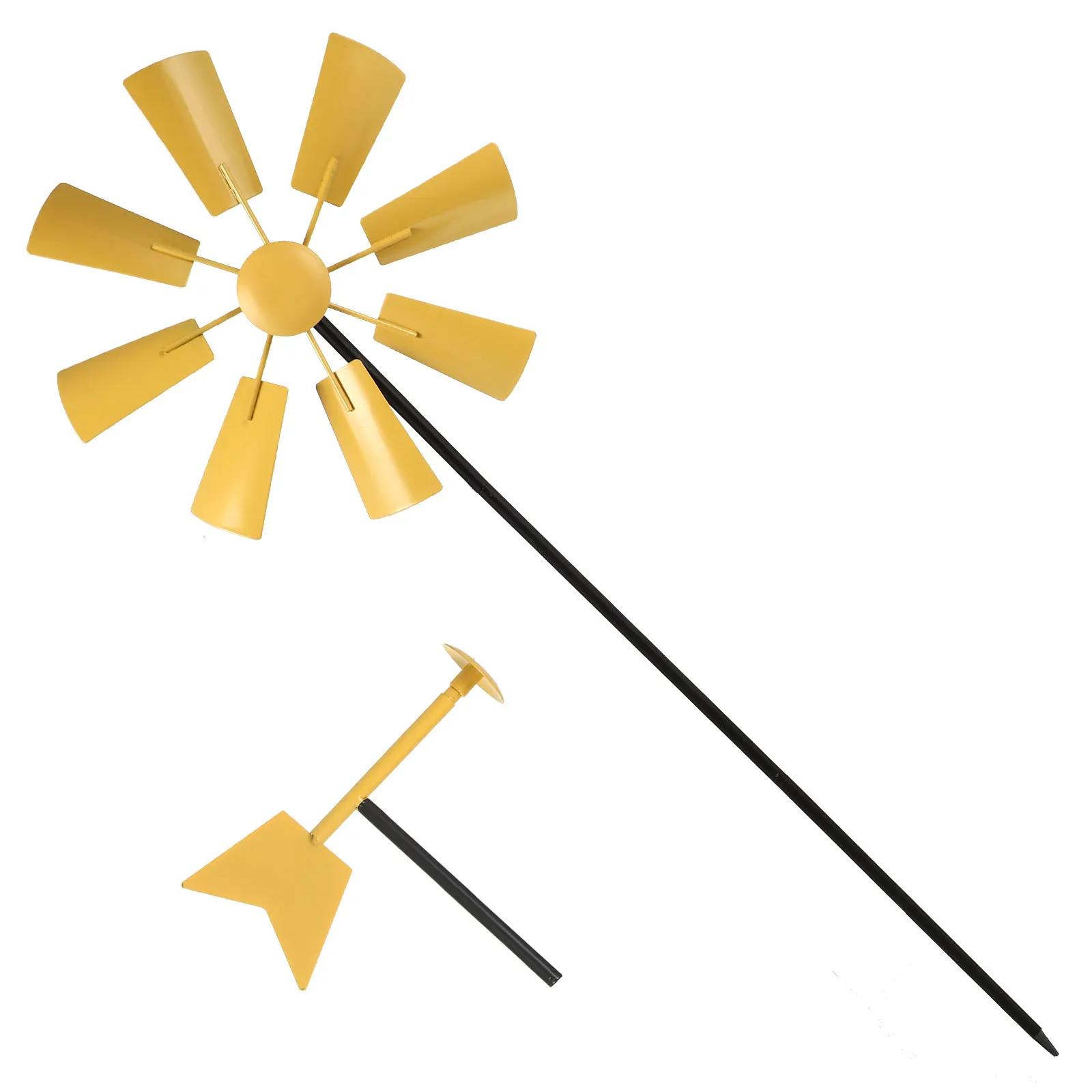 

Colorful Metal Windmill Pinwheel Decor for Gardens Scaring Birds Yellow Spinner Outdoor Yard Party Favors Kids Toys Durable Iron