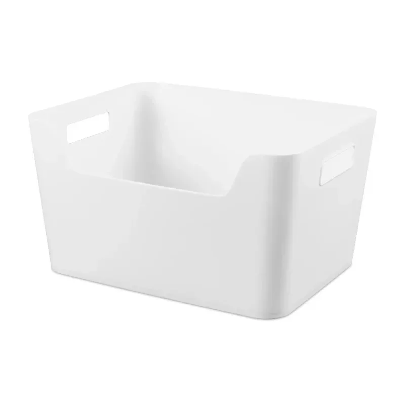 Mainstays Large Easy Access Plastic Storage Bin, White