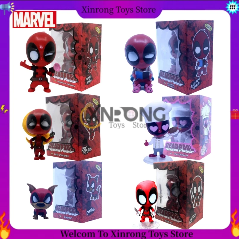 6-12cm heißes Spielzeug q Version Wunder Deadpool Dogpool Dame Deadpool Film Charakter Action figuren Modell auto Dekoration Kinderspiel zeug Geschenk