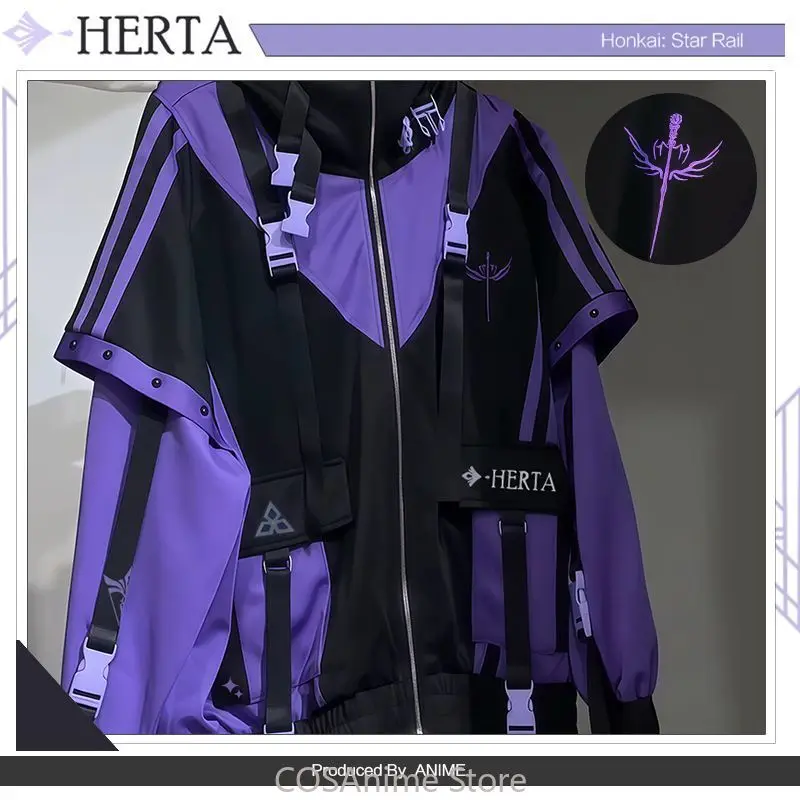 

Game Honkai: Star Rail Herta Theme Casual Loose Coat Hoodies Zipper Tops Fashion Cosplay Spring Autumn Jacket Sweatshirt