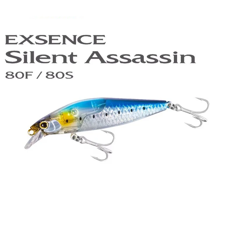 Isca Artificial Original Silent Assassin Minnow para Pesca de Robalo, Isca Flutuante para Arremesso em Pesca Esportiva, Afundante 80mm 10g 12g