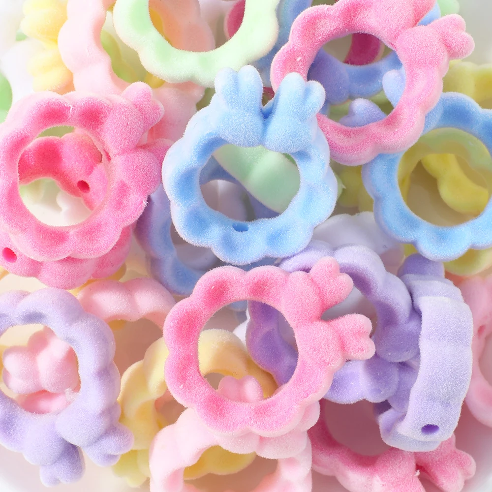 10 Stück Bunte Schleifenförmige Acrylperlen, Matt Gefrostet, Lose Perlen für DIY Schmuckherstellung, Armbänder, Bastelarbeiten – Detail 3