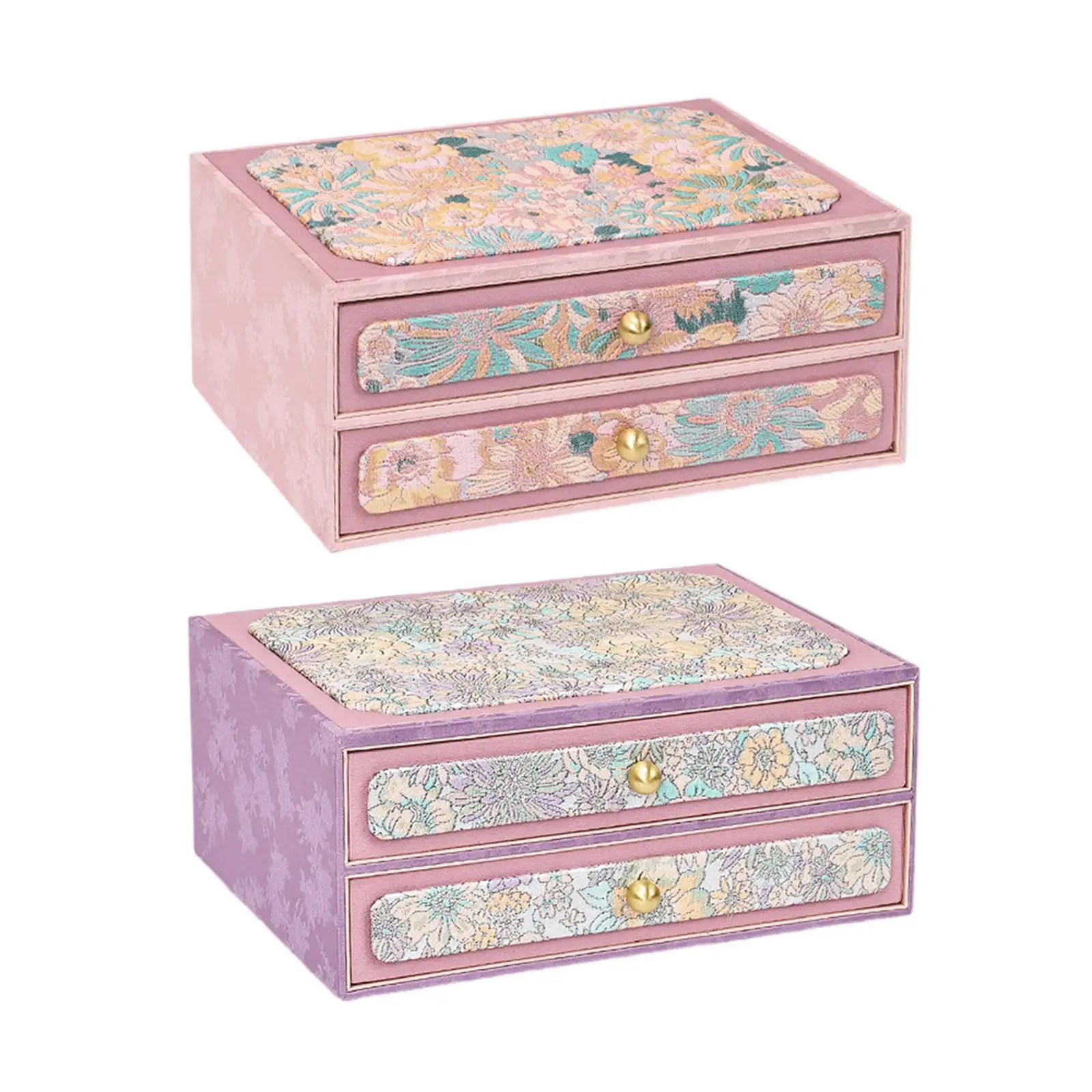 

2 Layer Jewelry Box 2 Drawers Storage Box for Dorm Dressing Room Wedding