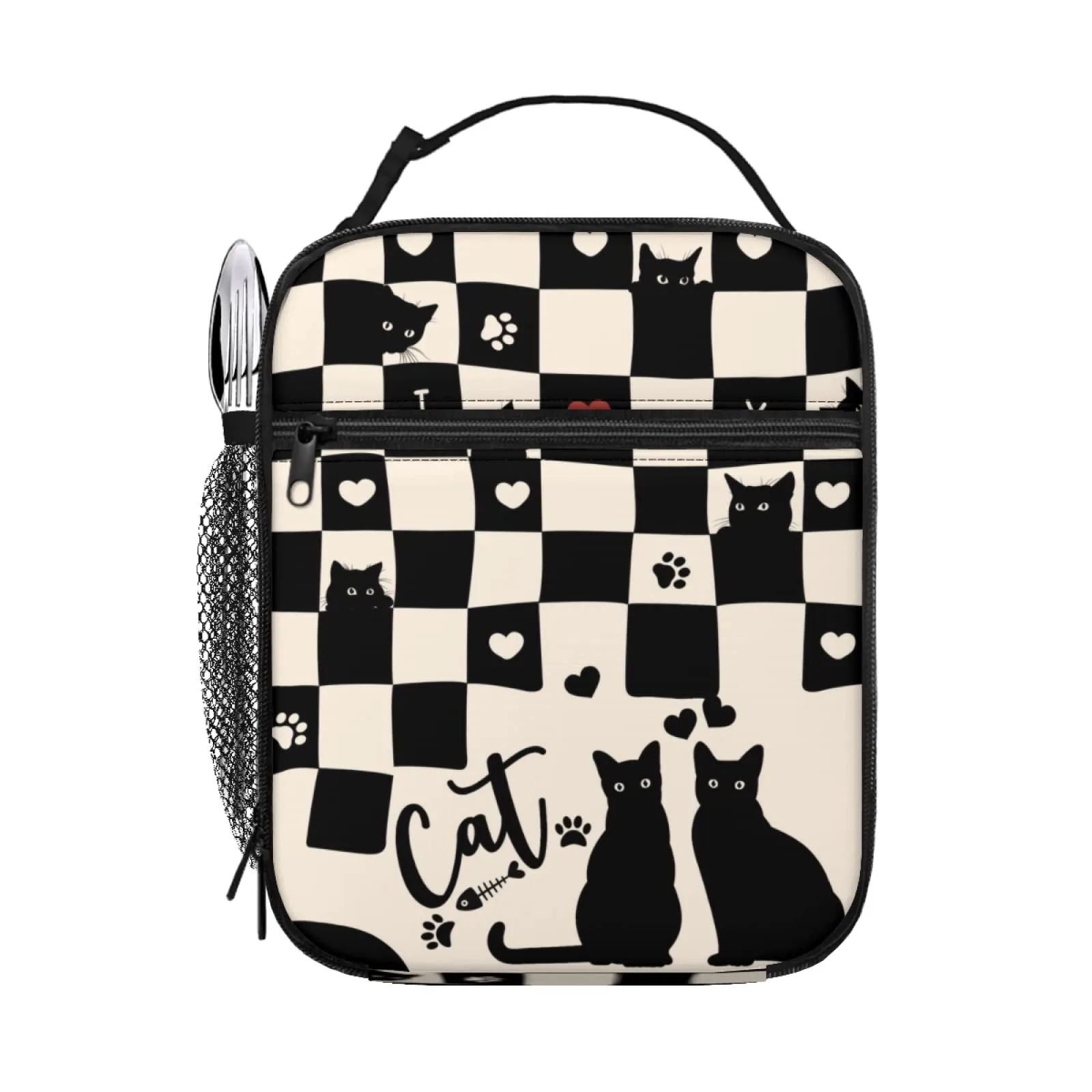 

Black Cat Lunch Box Insulated Lunch Bag for Women Men Reusable Cooler ...