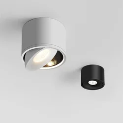 Spot lumineux LED rotatif avec technologie COB, éclairage d'intérieur à intensité réglable, disponible en noir et en blanc, 7/10/12W