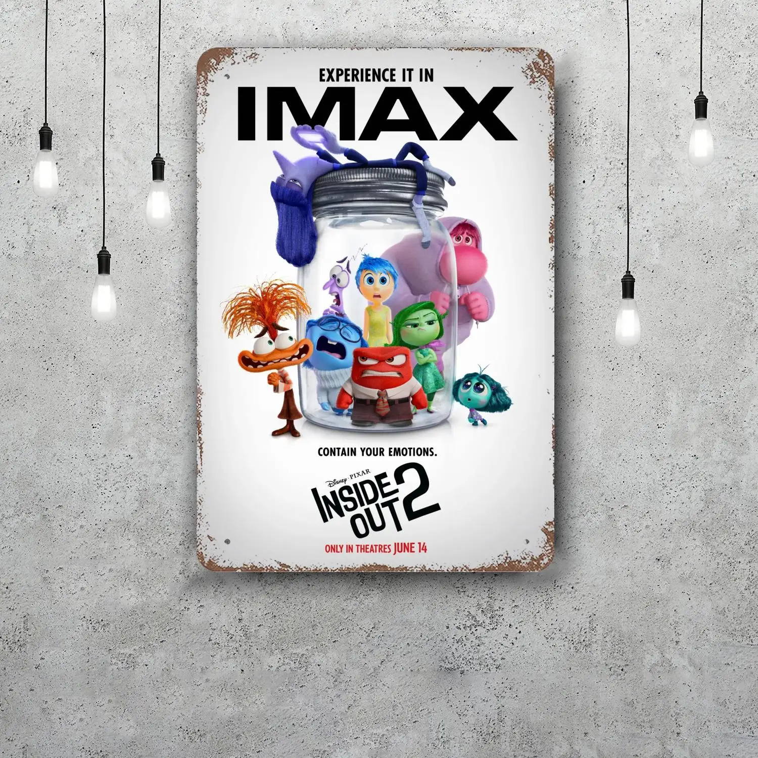 MINISO داخل خارج 2 علامات القصدير المعدنية خمر الملصقات ديكور لوحة معدنية الرجعية جدار ديكور فني لشريط المرآب