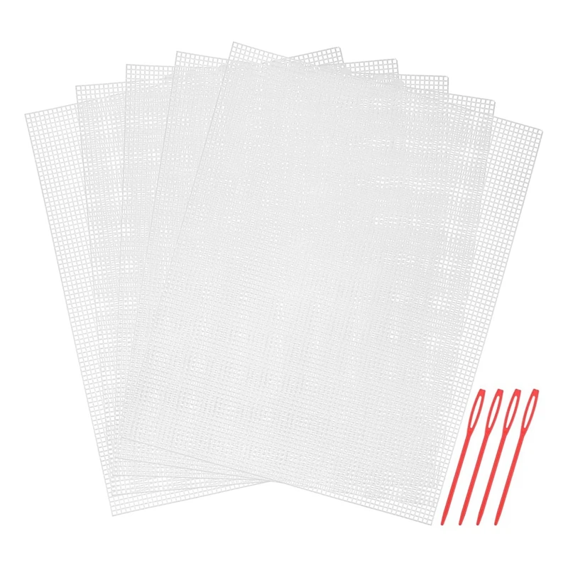 

PWS Plastic Mesh For Embroidery Plastic Canvas White Mesh For Acrylic Yarn Handmade Knitting Crochet Project Making