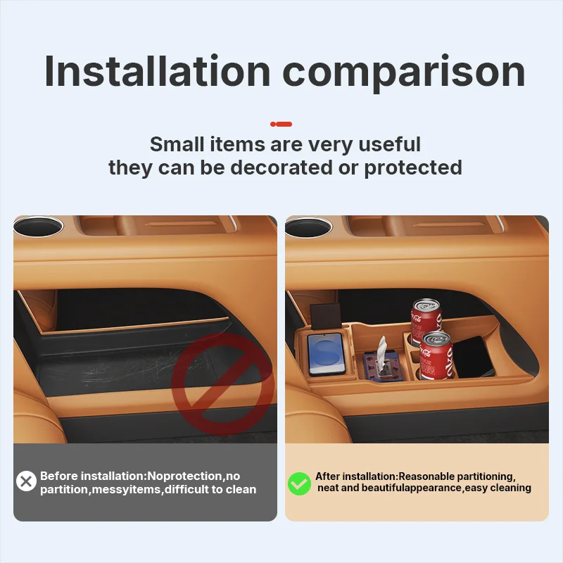 2025 For Leading Ideal‌ i8 Silicone Center Console Below Storage Box Central Control Organizer Mat Car Interior