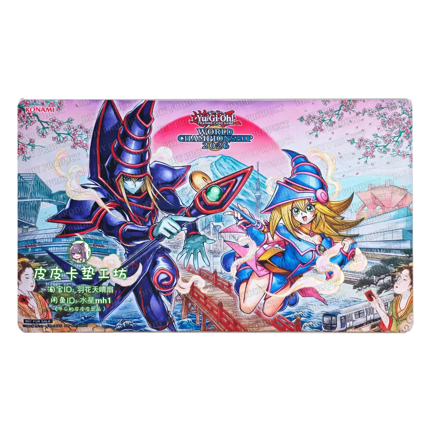 600X350X2Mm Diy Yu-Gi-Oh! Black Magician Girl Card Battle Mat Single Player Board Game Card Duel Board Combat Pad Gift Toy