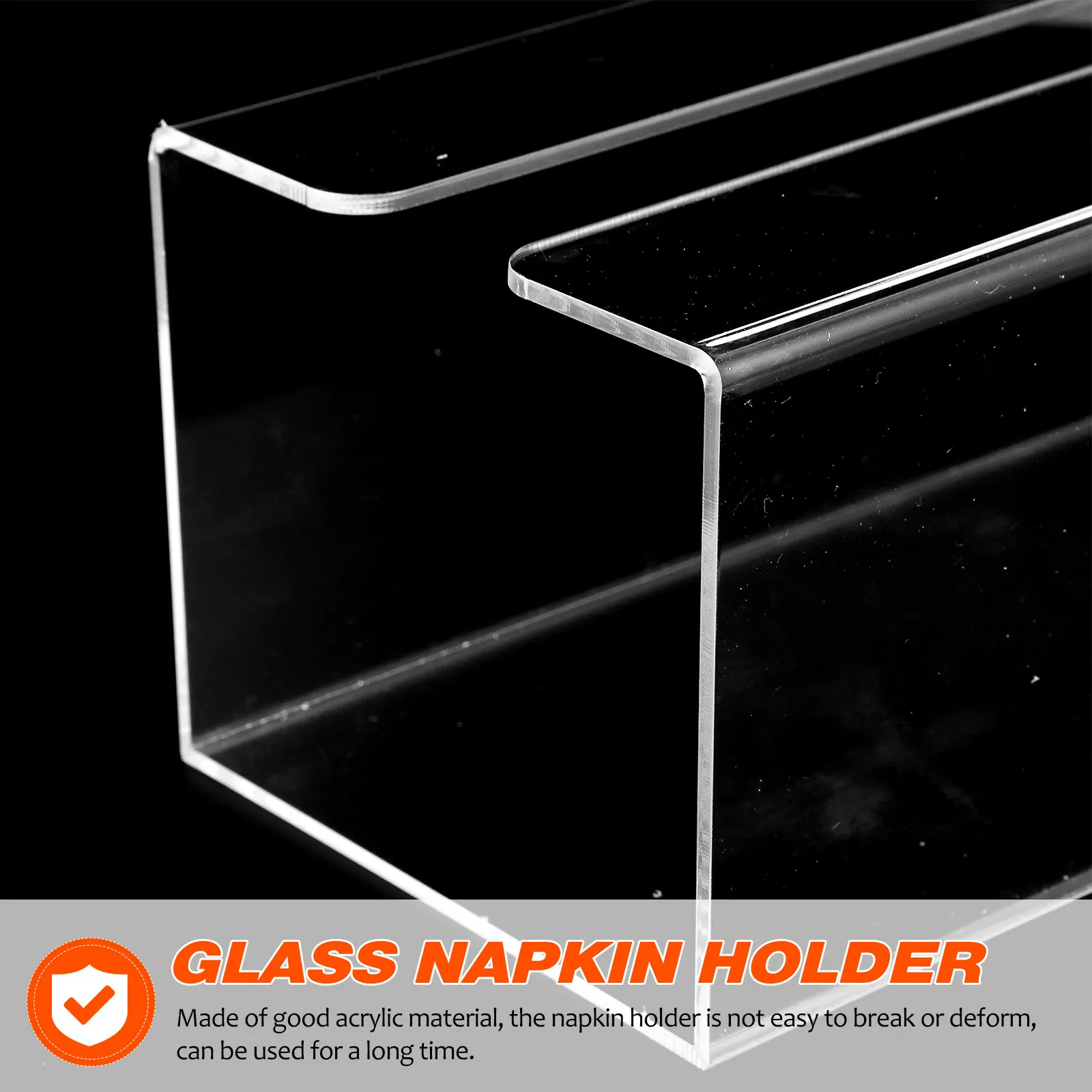 Transparent Acrylic Napkin Holder Stable Napkin Organizer for Tabletop Restaurant Bar Office Kitchen Party Use