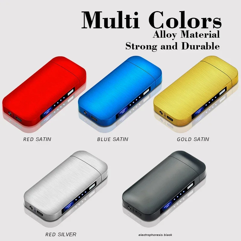 Lighters Usb Battery Zinc Alloy Double Arc Rechargeable Battery Windproof Electric Cigarette Candle Fireplace Lighter