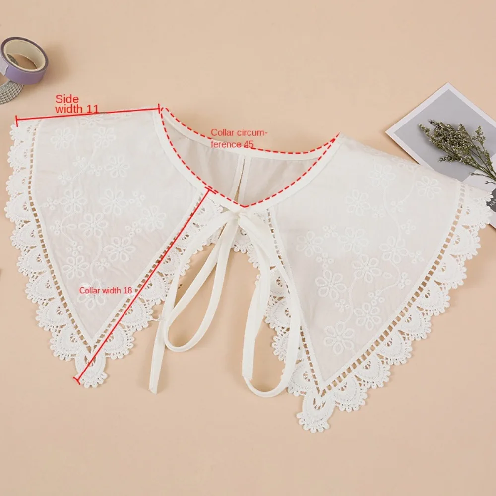 Lace Ruffled Trim Fake Collar Lolita Jacquard Double Layer Ruffles Shawl Wrap Clothes Accessory Shoulder Wrap Women