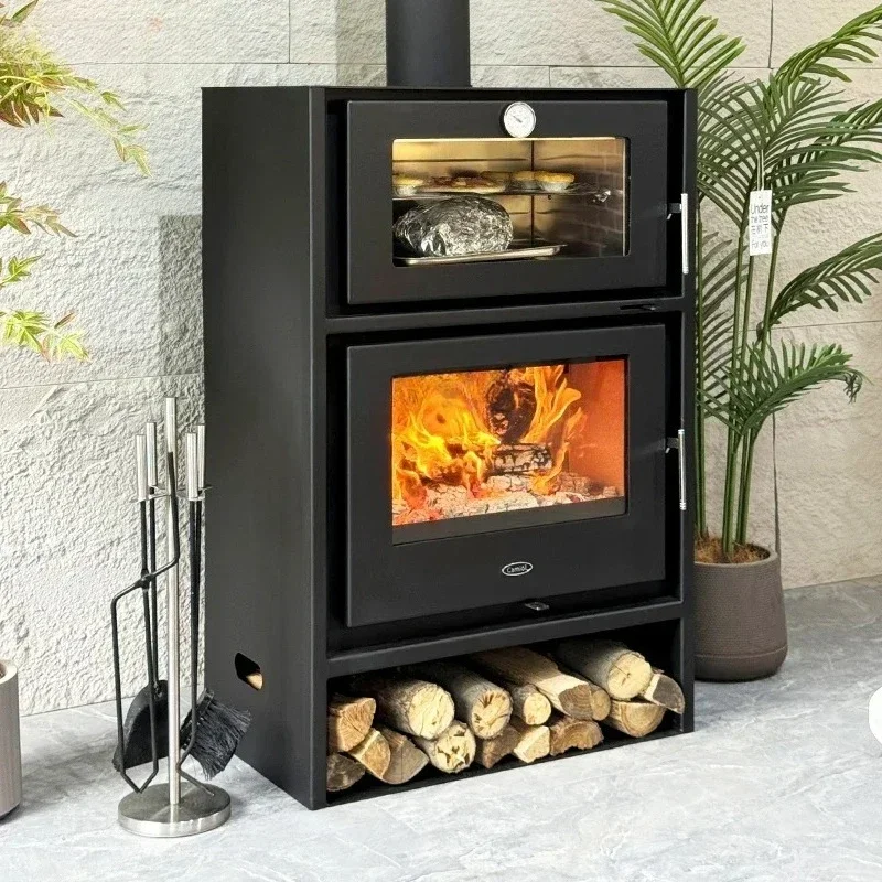 Oven fireplace real fire firewood household heating stove villa firewood stove winter rural living room heating