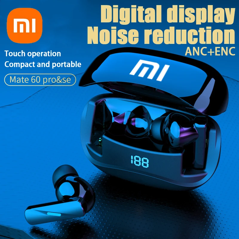 Xiaomi Mate 60 Pro Bluetooth Earphones Ear Earbuds Wireless Headphone For Stereo Noise With Mic Sports Hifi Headsets Touch Contr