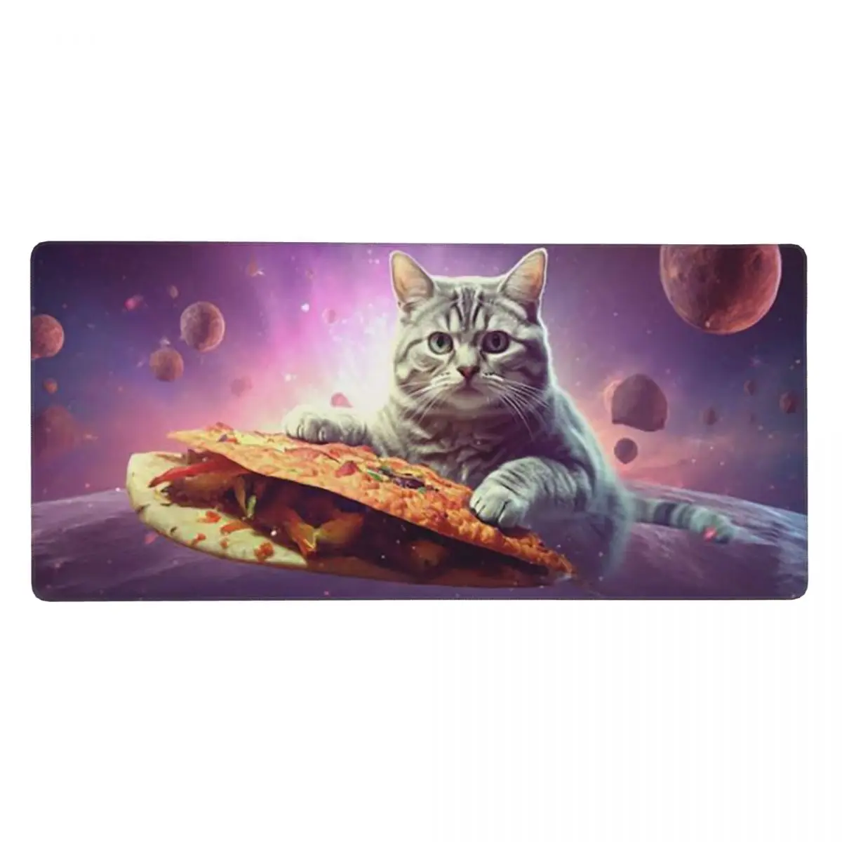 Meme Cat In Space Funny Large Mouse Pad Computer Keyboard Mouse Mat Gaming PC Laptop Desk Mat Office Accessories Table Mats