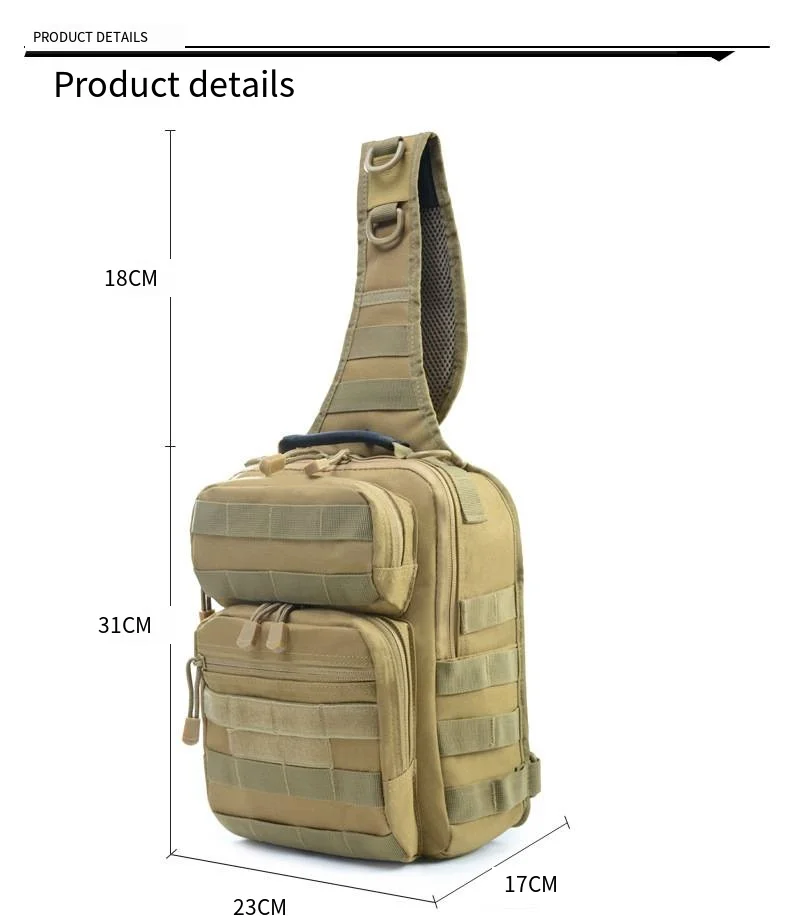 12L Tactical Chest Pouch Camouflage Cycling Tactical Shoulder Bag Waterproof Cross Body Travel Camping Sport Leisure Bag