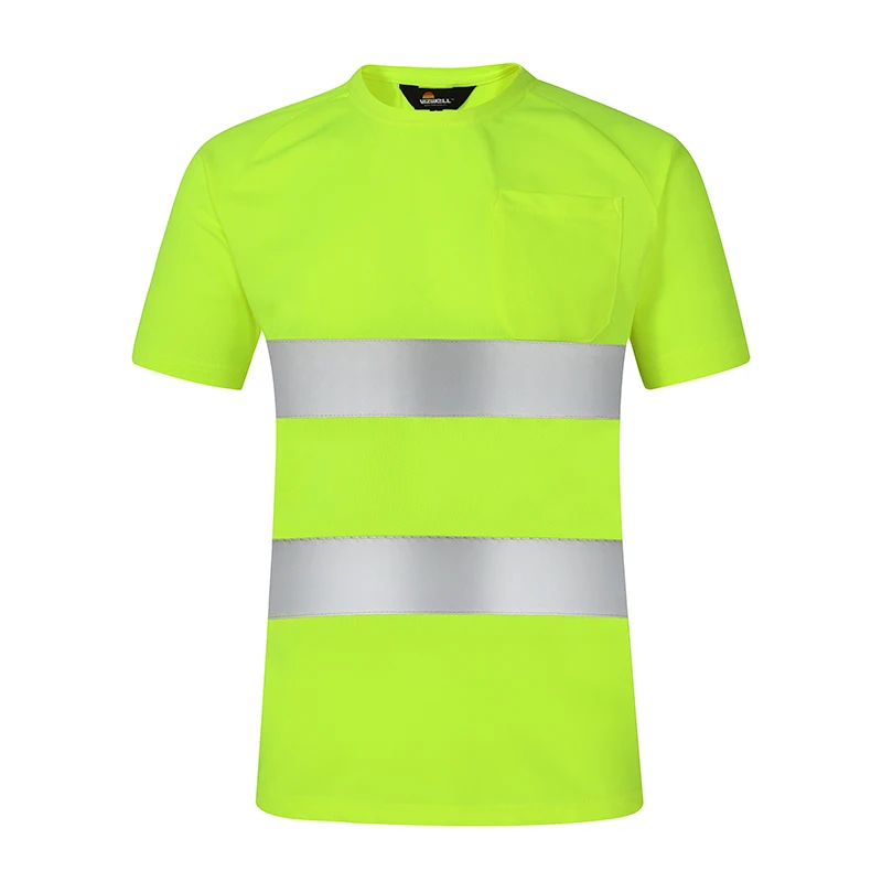 Reflective Work Shirt High Visibility Safety T Shirt Summer Breathable Tops Clothes Reflective Work T-shirt Workwear