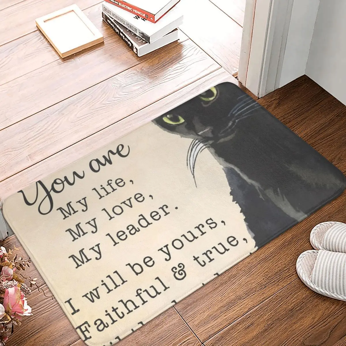 

LeaderBath Mat Black Cat Doormat Kitchen Carpet Balcony Rug Home Decor