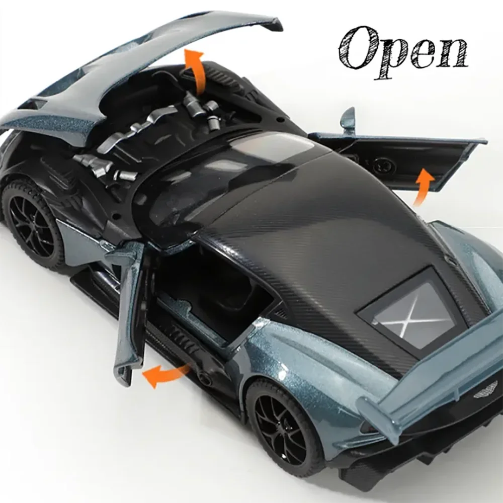 1:32 Scale Vulcan Model Sports Car Toy Alloy Die Cast Pull Back Models Cars Collection Vehicles Sound Light Kids Toys Gifts