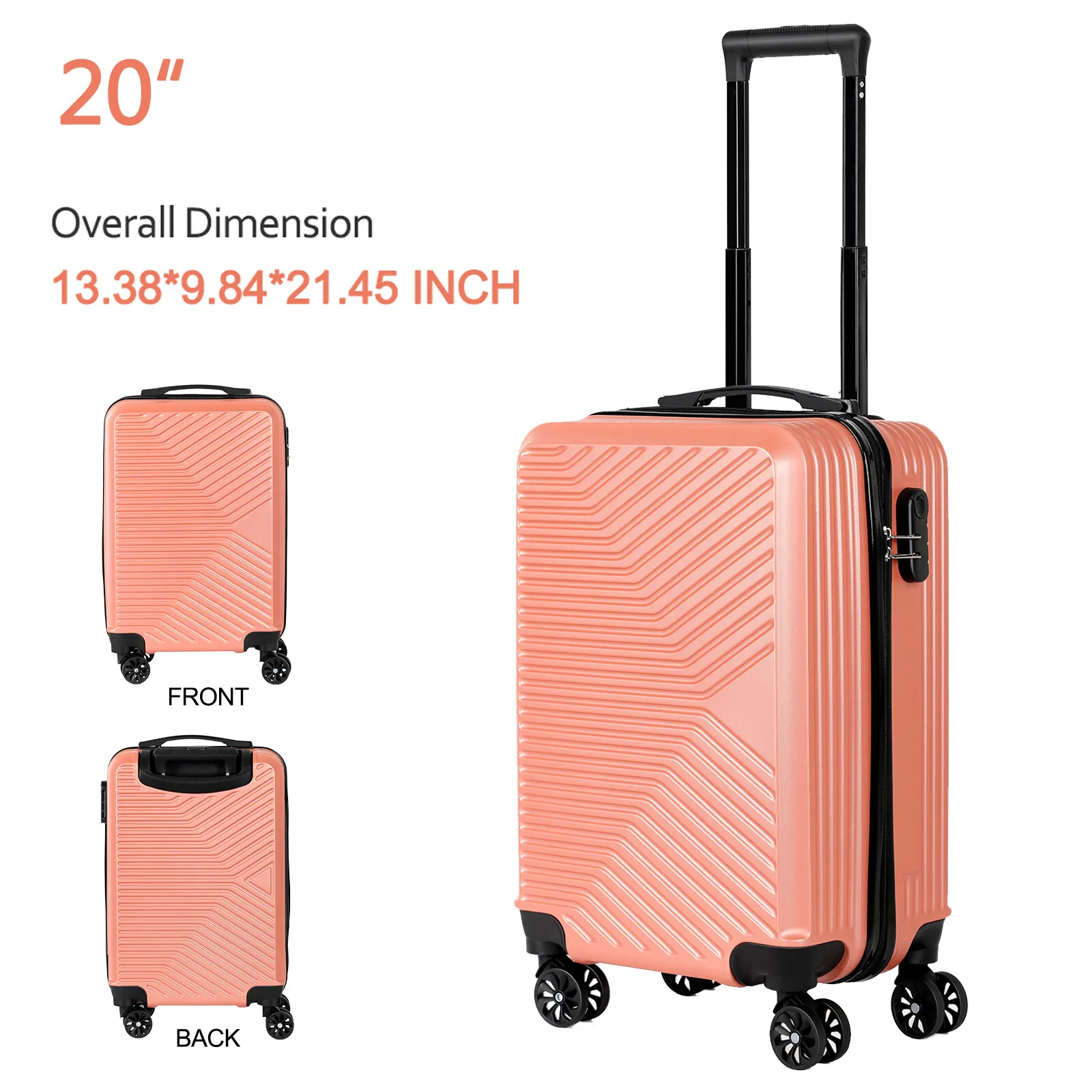 

20" Carry-on Luggage Hardside Lightweight Spinner Travel Suitcase