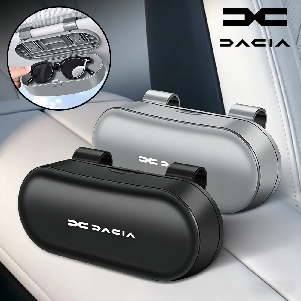 Estuche para gafas de sol para coche, caja de almacenamiento antiarañazos para Dacia Sandero Stepway Duster Logan Jogger Bigster/llavero