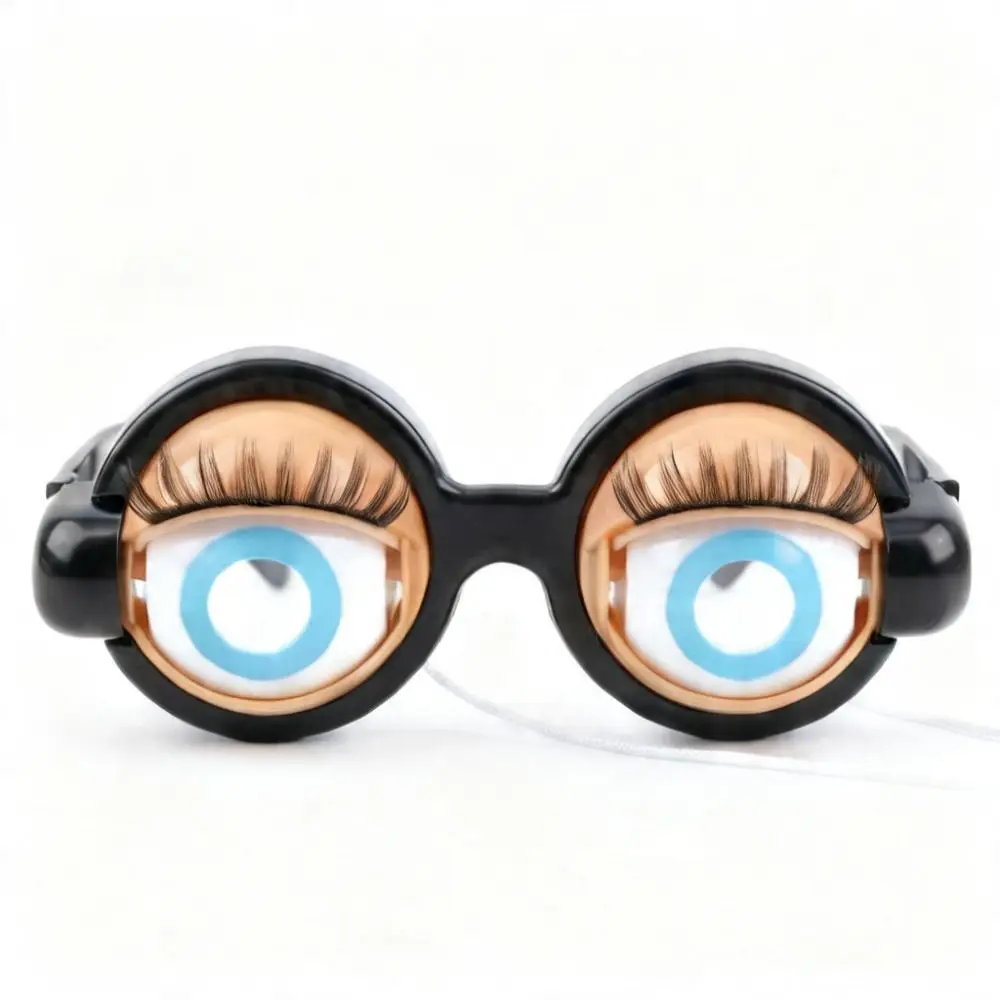 Pull String Funny Glasses With eyelashes Plastic Material Crazy Eyes Props Party Decor Christmas Party Novelty Glasses