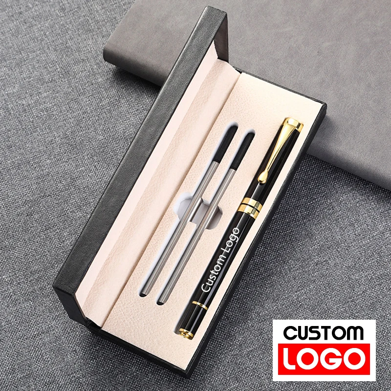 

Gift Box Packaging Luxury Metal Ballpoint Pens School Business Office Signature Roller Pen Custom LOGO Student Stationery