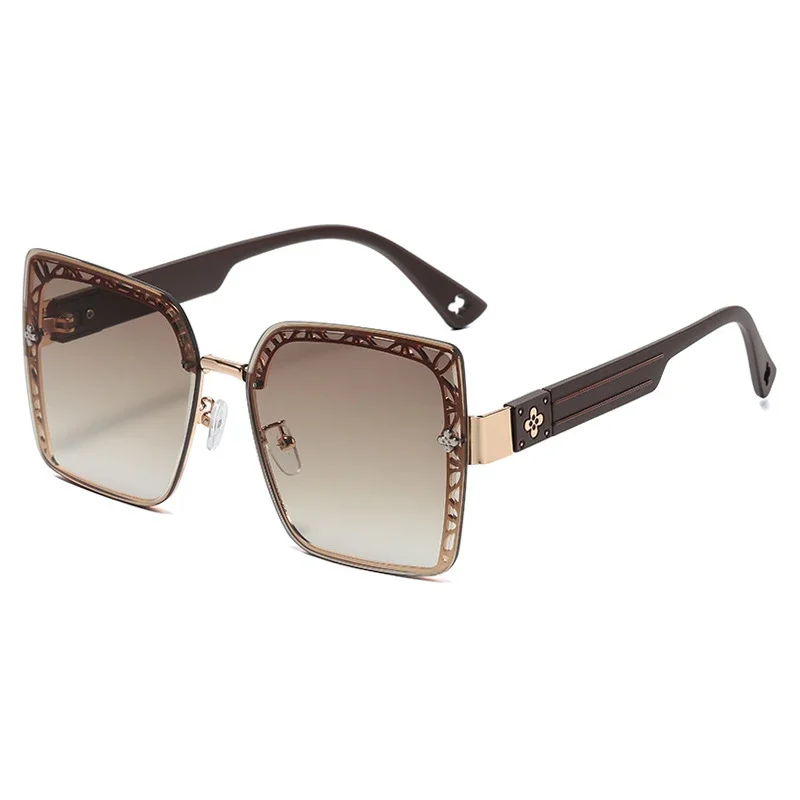 نظارات شمسية فاخرة على الموضة من VAKA للنساء والرجال، نظارات شمسية مربعة للجنسين بنمط الزهور UV400