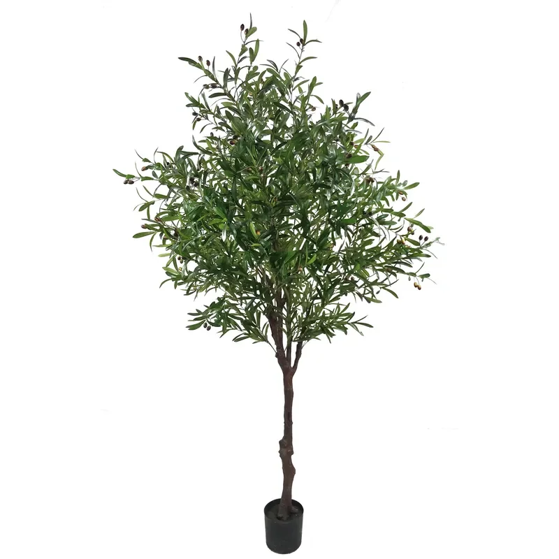 2.4m Large Artificial Olive Tree Potted Realistic Faux Plant for Indoor Outdoor Home Garden Decoration Modern Living Room